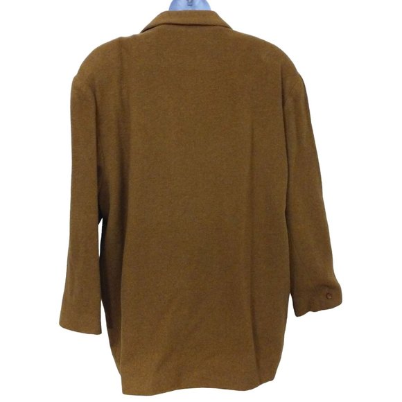 Vintage 80s Carissa Jeffrey Blazer Relaxed 1button Jacket -16 Wool Blend Mustard - Picture 10 of 10